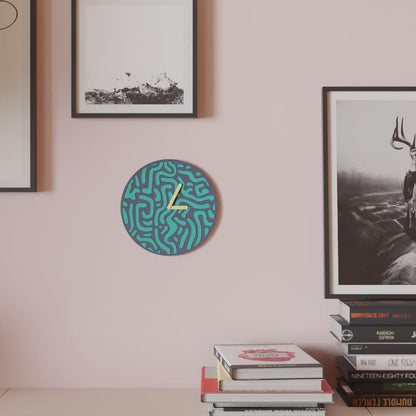 Dapple Wall Clock with a layered organic pattern and contrasting two-tone face.
