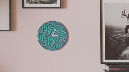 Dapple Wall Clock detail showing the abstract patterned face and 3D-printed texture.