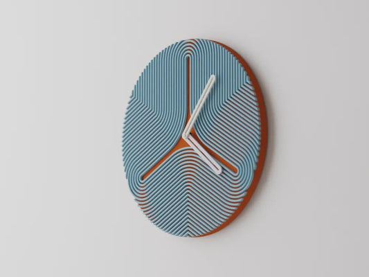 Modern Art Deco Wall Clock, Two-Tone Minimalist Home Decor