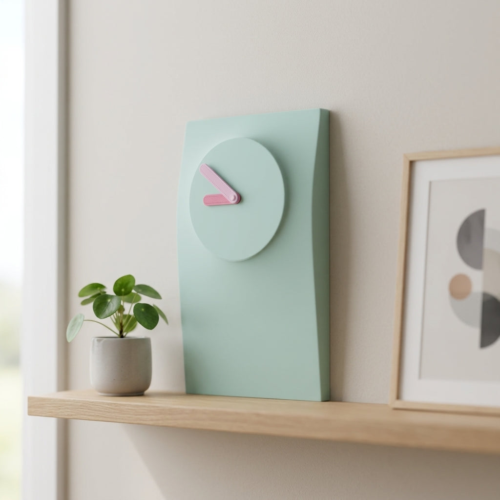 Simplify Wall Clock in a styled room setting with a modern, minimal aesthetic.